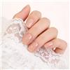 LuminaVerde Press On Nails, set di unghie finte quadrate corte in tonalità naturale con 30 unghie adesive riutilizzabili per donne