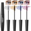 MENUY Set di 4 mascara glitterato per ciglia con brillantini, impermeabile e duraturo, volume e slancio, mascara colorato lucido per feste e festival