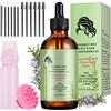 Seasboes Olio essenziale di rosmarino, 60 ml per capelli, cuoio capelluto e sopracciglia - Pennello da massaggio per ciglia e crescita dei capelli