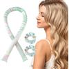 LUFFLOK 3 Pezzi Bigodino Lungo per Boccoli, Seta Bigodini Grandi per Volume, Fascia Morbida Curler Arricciacapelli per Capelli Medi Lunghi, Dormire Gomma Heatless Hair Curler DIY (Blu, Media)