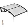 VEVOR Tettoia per Ingresso di Porte Entrata Portici Finestre 96,5x101,7 cm, Pensilina da Sole per Esterno in Policarbonato Trasparente per Finestre di Portici Balconi Terrazza Protezione Pioggia Neve