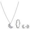 PANDORA Set di gioielli da donna con collana, anello e orecchini a forma di luna, in argento sterling 925 con zirconi cubici scintillanti 21122 16