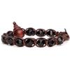 Tamashii bracciale 1 giro originale tibetano linea diamond cut realizzato con pietra naturale da 8 mm onice e cordoncino marrone.Unisex.Tg unica.BHS911-1