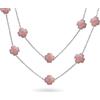 Bling Jewelry Bianco Fiore Lungo Argento Placcato Perlato Smalto Stazione Catena Avvolgere Strato Clover Collana Per Le Donne 40 Pollici