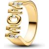 PANDORA Anello da donna oro con sigillo Mom 164460C01, 52, Metallo, Zirconia cubica