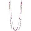 FULU AUTUMN Collana lunga a strati da donna in argento con cristallo e conchiglia collana a catena Boho bigiotteria regali di compleanno, Vetro Cristallo Plastica, Non pietra preziosa