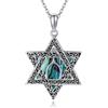 URONE Collana con ciondolo a forma di stella di David, in argento Sterling 925, con stella di David, Argento sterling, Nessuna pietra preziosa