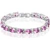Deyanse Tennis Bracelet for Women, White Gold Plated Tennis Bracelet Bangle with 5A Cubic Zirconia Crystal, 7 Inch September Birthstone Bracelet, Gift for Mother Girlfriend on Bithday Mother's Day, 7