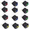 JZK 12 x Interruttore a bilanciere rotondo auto 12V 20A Interruttore a bilanciere illuminato a LED per auto barca applicazione domestica