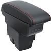 OYHCM Auto Bracciolo Compatible with Ford Fiesta 2009-2017 Bracciolo Console Centrale Braccioli Poggiabraccio Braccio Vano Portaoggetti Doppio Spazio di Archiviazione Nero