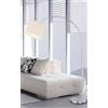 TRIO LIGHTING HOTEL PIANTANA AD ARCO MODERNA IN METALLO CROMO CON PARALUME IN TESSUTO BIANCO