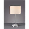 TRIO LIGHTING HOTEL LAMPADA DA TAVOLO ALTEZZA CM 55 IN METALLO NICHEL CON PARALUME IN TESSUTO BIANCO