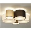 TRIO LIGHTING HOTEL PLAFONIERA MODERNA CON 5 PARALUMI MULTICOLOR IN TESSUTO LARGHEZZA CM 90 ATTACCO 5XE27