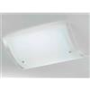 Illuminando VELA GRANDE PLAFONIERA VETRO RETTANGOLARE BIANCO BORDO TRASPARENTE