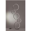 TRIO LIGHTING RONDO LAMPADA DA TERRA 5 CERCHI IN METALLO LED 36W MODERNA LUCE 3000K DIMMERABILE 2 FINITURE
