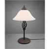 TRIO LIGHTING RUSTICA LAMPADA DA TAVOLO IN METALLO COLOR RUGGINE E DIFFUSORE IN VETRO BIANCO SABBIATO H50 CM