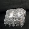 Illuminando MESSICO LAMPADARIO SOSPENSIONE RETTANGOLARE CROMATA CON PENDAGLI IN CRISTALLO