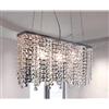Illuminando MESSICO LAMPADARIO RETTANGOLARE 63X15 CM CON PENDAGLIERIA IN CRISTALLO E MONTATURA CROMO