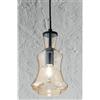 ONDALUCE CICIRIELLO PIN SOSPENSIONE SINGOLA STILE VINTAGE IN VETRO SOFFIATO FUME O AMBRA D15 CM ATTACCO E14