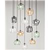 ONDALUCE CICIRIELLO VERVE SOSPENSIONE MODERNA CON BASE NERA E CON 12 LUCI IN VETRO SOFFIATO MULTICOLORE D80 CM