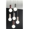ONDALUCE CICIRIELLO ROCK SOSPENSIONE CON 6 DIFFUSORI A SFERA IN VETRO SATINATO BIANCO CON DETTAGLI IN CEMENTO D35 CM