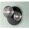 ONDALUCE CICIRIELLO TONDO PLAFONIERA D50 CM METALLO NERO O ORO CON DUE DIFFUSORI A SFERA IN VETRO DESIGN MODERNO