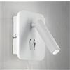 ONDALUCE CICIRIELLO SELLA APPLIQUE QUADRATA CON SNODO ORIENTABILE LED 9W METALLO BIANCO O NERO DOPPIA ILLUMINAZIONE