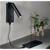 ONDALUCE CICIRIELLO TELESCOPE APPLIQUE BIANCA O NERA CON LUCE LED DA 3W CON PORTA USB E LUCE ORIENTABILE MODERNA