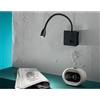 ONDALUCE CICIRIELLO FALL APPLIQUE QUADRATA DA LETTURA CON BRACCIO FLESSIBILE LED 3W LUCE 3000K BIANCA O NERA
