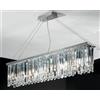 ONDALUCE CICIRIELLO BATIDA SOSPENSIONE MODERNA 8 LUCI CROMO L110 CM CON PENDAGLI DECORATIVI IN CRISTALLO