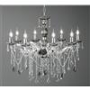ONDALUCE CICIRIELLO DAMASCO LAMPADARIO CLASSICO 8 LUCI BRACCI IN VETRO CON DECORI IN CRISTALLO 4 COLORI DISPONIBILI