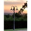 Sovil LAMPARA LAMPIONE PER ESTERNO 3 LUCI IN ALLUMINIO NERO O RUGGINE H 230 CM DI SOVIL