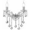 ONDALUCE CICIRIELLO DAMASCO APPLIQUE CLASSICA 2 LUCI BRACCI IN VETRO TRASPARENTE CON DECORI IN CRISTALLO OTTICO