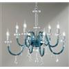 ONDALUCE CICIRIELLO DIDO LAMPADARIO CLASSICO A 8 LUCI IN VETRO E CRISTALLO 5 FINITURE COLORE
