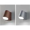 ONDALUCE CICIRIELLO OWEN APPLIQUE DA ESTERNO IP44 IN METALLO SILVER O MARRONE LED 6W LUCE 4000K DESIGN MODERNO
