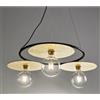 Illuminando PUB SOSPENSIONE MODERNA ED ORIGINALE METALLO NERO PIATTI D30 CM MADE IN ITALY