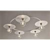 Illuminando PUB SOSPENSIONE MODERNA ED ORIGINALE D90 CM METALLO BIANCO PIATTI FOGLIA ARGENTO O FOGLIA ORO