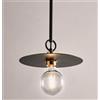 Illuminando PUB SOSPENSIONE MODERNA IN METALLO NERO CON PIATTO D25 CM MADE IN ITALY
