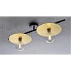 Illuminando PUB PLAFONIERA 2 LUCI MODERNA METALLO NERO PIATTI D25 CM FOGLIA ORO O ARGENTO MADE IN ITALY