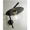 Illuminando PUB APPLIQUE MODERNA IN METALLO NERO CON PIATTO ANGOLATO D25 CM MADE IN ITALY