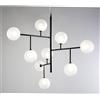 Illuminando BOLLE 9 SOSPENSIONE 9 LUCI MODERNA IN METALLO NERO O ORO CON SFERE IN VETRO
