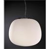 Illuminando ROSY GRANDE SOSPENSIONE IN VETRO BIANCO LATTE SATINATA E MONTATURA CROMO