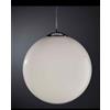 Illuminando SFERA GRANDE SOSPENSIONE IN VETRO BIANCO DIAMETRO 40 CM LUCIDO MONTATURA CROMO