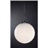 Illuminando SFERA MEDIA SOSPENSIONE IN VETRO BIANCO LUCIDO DIAMETRO 30 CM MONTATURA CROMATA