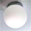 Illuminando SFERA MEDIA PLAFONIERA IN VETRO BIANCO LUCIDO MONTATURA CROMO DIAMETRO 30CM