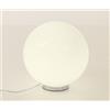 Illuminando SFERA MEDIA LAMPADA DA TAVOLO IN VETRO BIANCO LUCIDO MONTATURA CROMO D.30