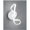 RL PERUGIA APPLIQUE SINUOSA IN FINITURA BIANCA O CROMO LED 18W LUCE 4000K DIMMERABILE MODERNA