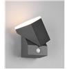 TRIO LIGHTING AVON APPLIQUE ORIENTABILE IP54 CON SENSORE CREPUSCOLARE E DI MOVIMENTO ANTRACITE LED 6W LUCE 3000K
