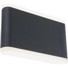 Sovil WAVE APPLIQUE IN ALLUMINIO ANTRACITE A LED INTEGRATO SOSTITUIBILE 14W IP54
