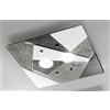 Familamp TRIGONO PLAFONIERA 38x38 IN VETRO GRIGIO O AZZURRO MADE IN ITALY LAMPADINE 2XGX53